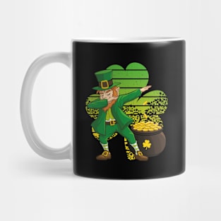 Dabbing Leprechaun St. Patricks Day Vintage Retro Clover Shamrock Mug